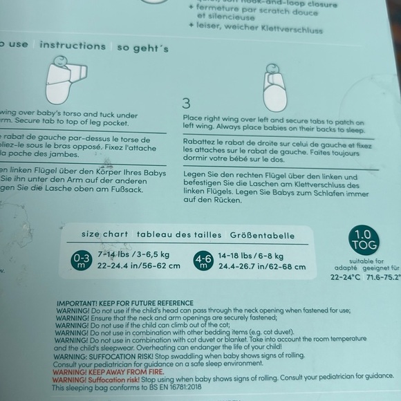 Aden + Anais Essentials Baby Wrap Swaddles 2 Pack 0-3 Months NEW - Picture 3 of 4